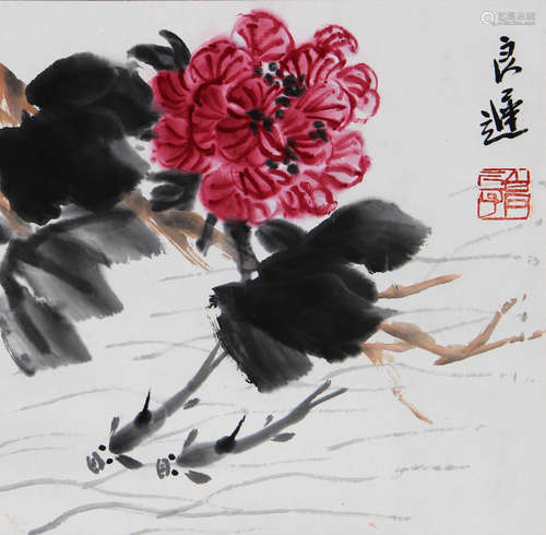 齐良迟 1921-2003 花卉游鱼