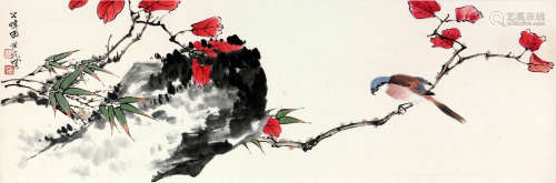 田世光 (1916-1999) 红叶小鸟