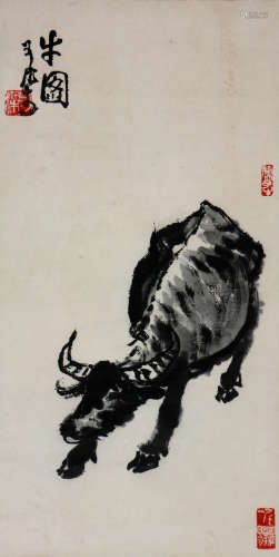 李可染 (1907-1989) 牛图