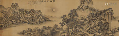 杨晋 1644-1728 月夜泛舟图