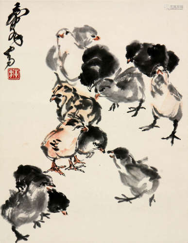 黄胄 (1925-1997) 雏鸡图