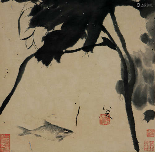 八大山人 (1626-约1705) 荷花游鱼