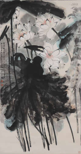 张大千 1899-1983 白莲图