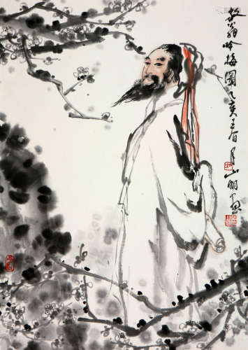 吴山明 (1941-2021) 放翁吟梅图