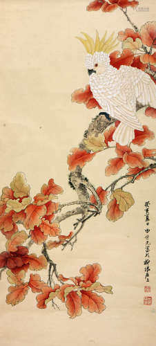 田世光 (1916-1999) 红叶鹦鹉
