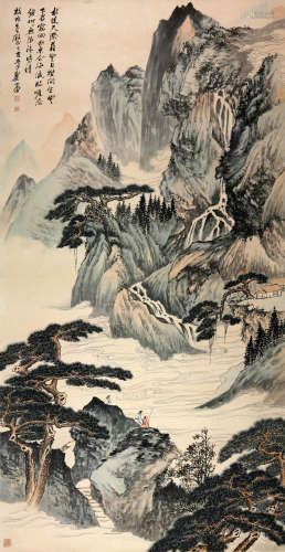 郑午昌 (1894-1952) 松山观瀑