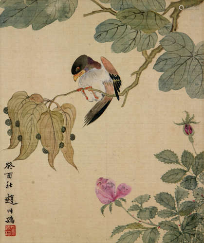 赵叔孺 (1874-1945) 栖雀图