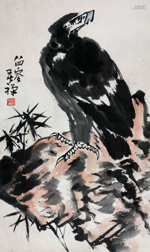 李苦禅 (1899-1983) 鹰石图