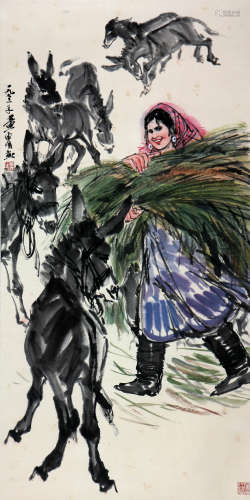 黄胄 (1925-1997) 牧驴图
