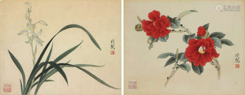 于非闇 (1889-1959) 花卉二桢