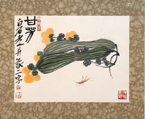 齐白石 甘芳（原装裱）