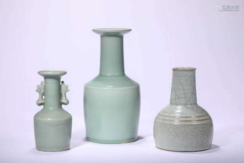 A Set Of Celadon Glaze Vases