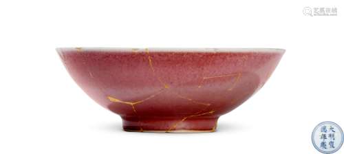 明宣德 霁红釉碗