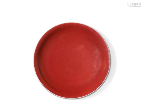 清中期 霁红釉盘