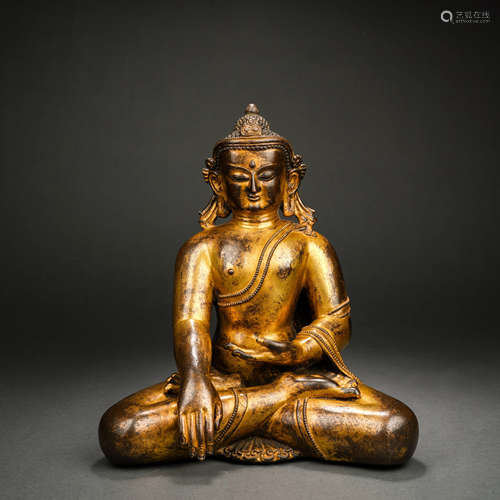 Ming Dynasty gilt bronze statue of Buddha