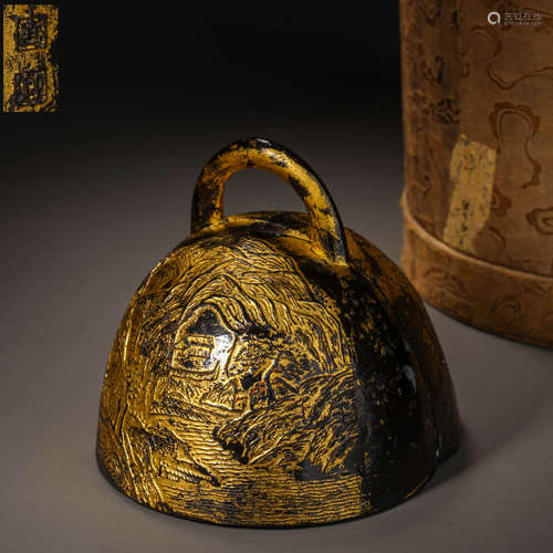 Qing Dynasty Landscape Artistic Conception Bell-shaped Calli...