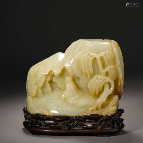 Qing Dynasty Hetian Jade Character Story Shanzi Ornament