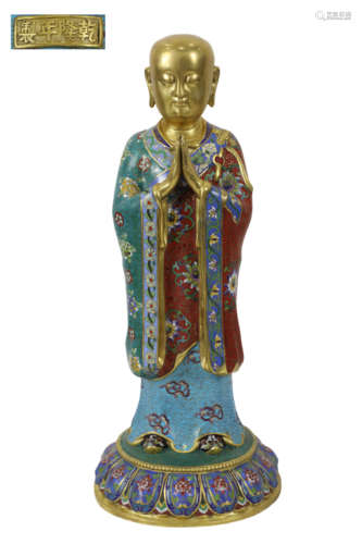 Cloisonne Buddha Statue Made in Qianlong Period