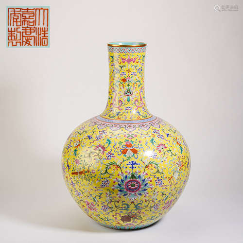 Qing Dynasty famille rose eight-treasure pattern celestial b...