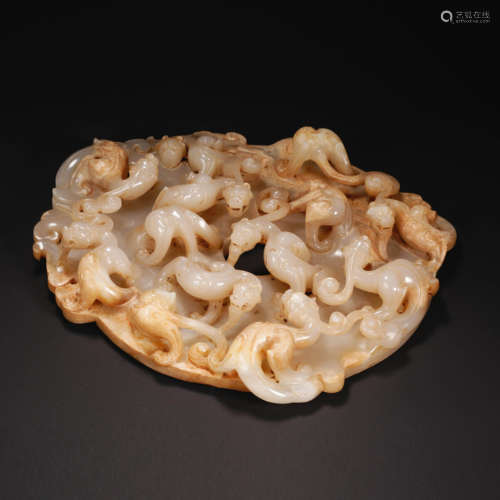 Pre-Ming Dynasty Hetian Jade with Animal Patterns