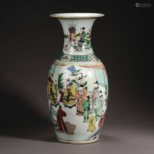 A Vase of Colorful Characters in the Qing Dynasty