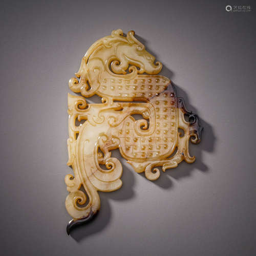 Pre-Ming Dynasty Hetian Jade Animal Pattern Bi