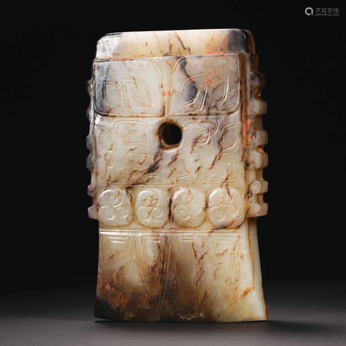 Hetian Jade Ax with Beast Patterns Before or Before Ming Dyn...