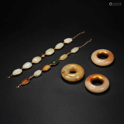 Five Hetian Jade Pendants