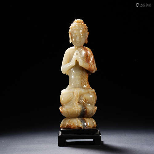 Ming Dynasty or Before Ming Dynasty, Hetian Jade Sakyamuni B...