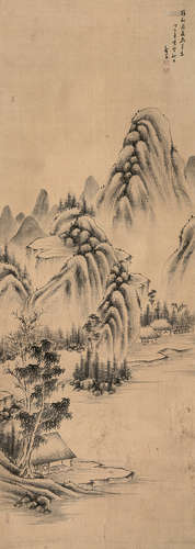 铁翁 1789－1871  山水 绫本 立轴