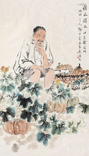 潘君诺 1906-1981  种瓜得瓜 纸本 镜片