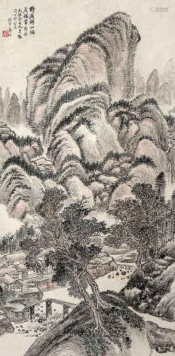 姜筠 1847-1919  山水 纸本 立轴