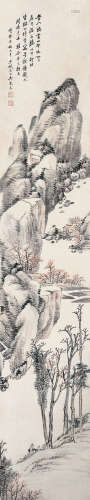 吴琴木 1894-1953  游春图 纸本 立轴