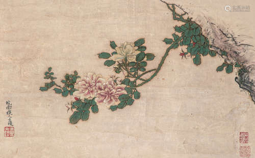 黄士陵 1849-1908  花卉 纸本 立轴