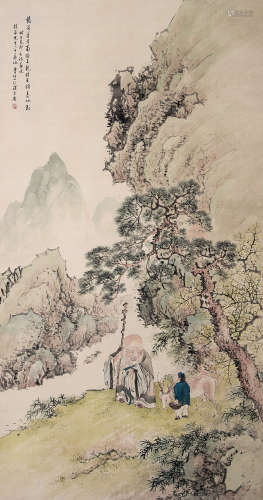 李研山 1898－1961  福禄南山 纸本 立轴