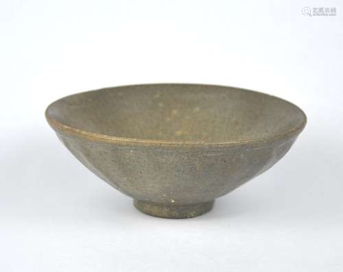 An early Chinese celadon conical bowl, Song/Yuan dynasty