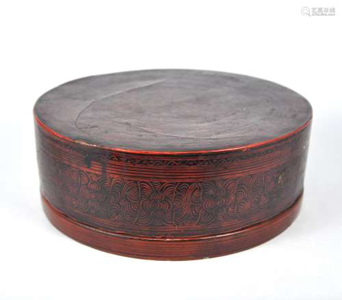 A Burmese lacquer box, 19th C.