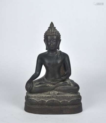 A good Thai Bronze seated buddha, 18/19th C,