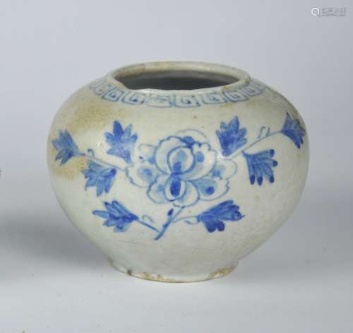 A Chinese Annamese blue & white jar, Ming dynasty