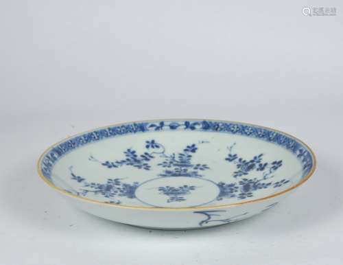 A Chinese blue & white dish, Kangxi period
