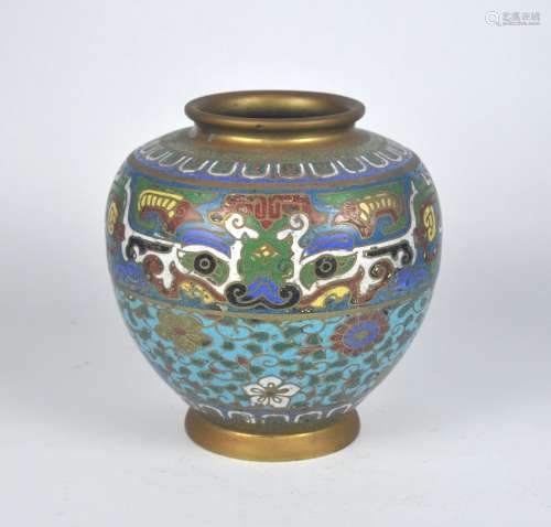 A Chinese cloisonee jar,