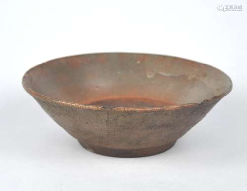 An early Chinese terracotta glazed ceramic bowl, Yuan dynast...