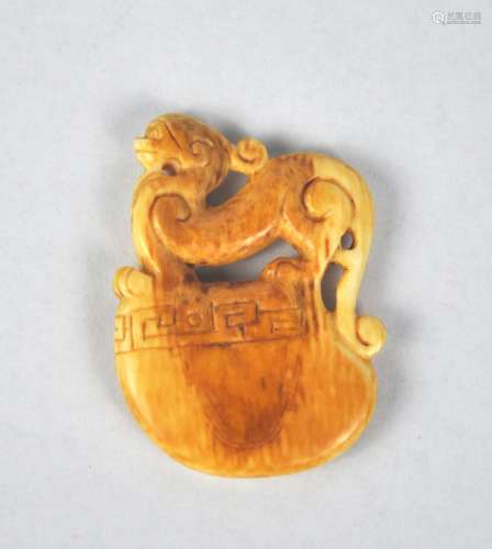A Chinese ivory pandent, possibly Ming dynasty
