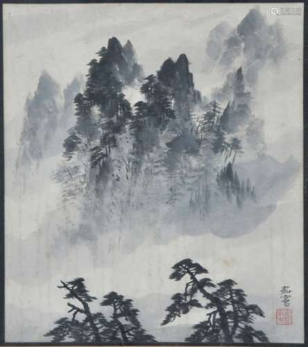 A Chinese landscape painting, Showa period, ink on paper