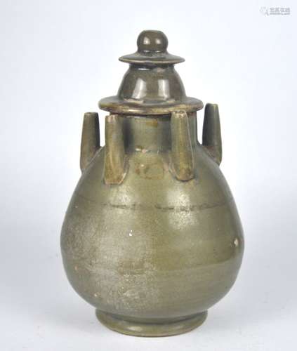 A Chinese celadon lidded five-spout funerary jar, Possibly S...