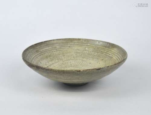 An early Korean Buncheong celadon stoneware shallow bowl, Jo...