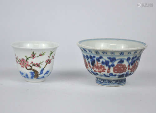 Two Chinese tea bowls, 20th C.