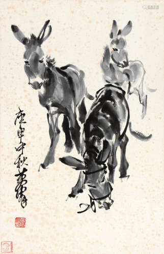 黄胄 驴 1980年作 水墨纸本 立轴