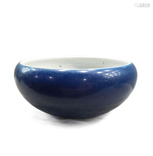 清乾隆 霁蓝釉悬足钵式炉