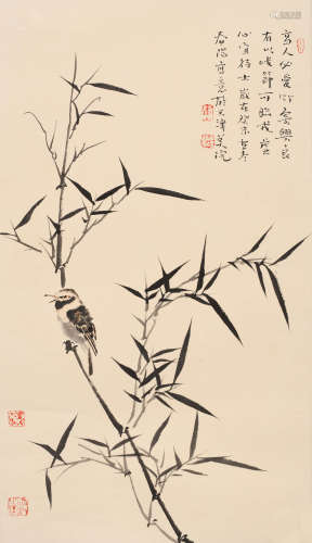霍春阳 （b.1946） 竹雀图